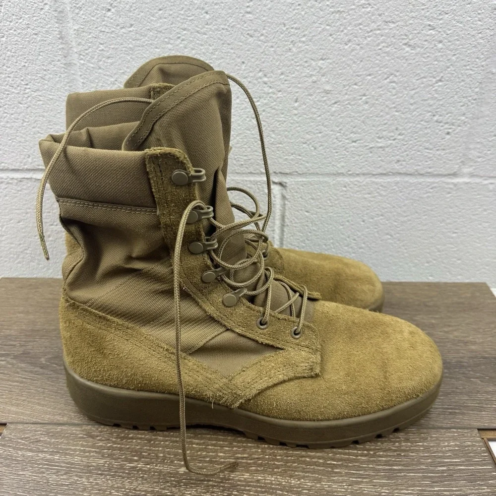 U.S. ARMY HOT WEATHER ARMY COMBAT BOOT COYOTE VIBRAM SOLE MEN'S SIZE 10 R BOOTS
